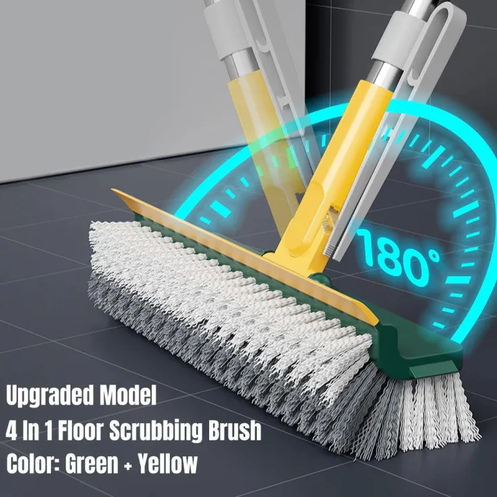 3-in-1 Long Handle Floor Scrub Brush – Multi-Purpose Spin Cleaning Tool